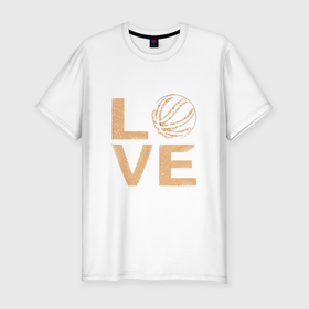 Мужская футболка хлопок Slim с принтом Basket   Love в Екатеринбурге, 92% хлопок, 8% лайкра | приталенный силуэт, круглый вырез ворота, длина до линии бедра, короткий рукав | basketball | game | love | nba | sport | баскетбол | баскетболист | игра | любовь | мяч | нба | спорт | спортсмен