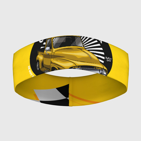 Повязка на голову 3D с принтом Желтый   ретро автомобиль в Екатеринбурге,  |  | авто | автомобиль | желтый авто | классика | ретро | старая машина | старый