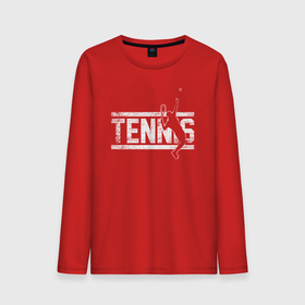 Мужской лонгслив хлопок с принтом TENNIS белое лого в Тюмени, 100% хлопок |  | tennis | большой теннис | лаун теннис | мяч | настольный теннис | пинг | пинг понг | понг | ракетка | спорт | спортсмен | тенисист | тенисный | теннис | теннисист | шорт теннис