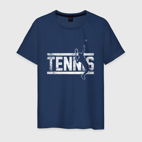 Мужская футболка хлопок с принтом TENNIS белое лого , 100% хлопок | прямой крой, круглый вырез горловины, длина до линии бедер, слегка спущенное плечо. | tennis | большой теннис | лаун теннис | мяч | настольный теннис | пинг | пинг понг | понг | ракетка | спорт | спортсмен | тенисист | тенисный | теннис | теннисист | шорт теннис