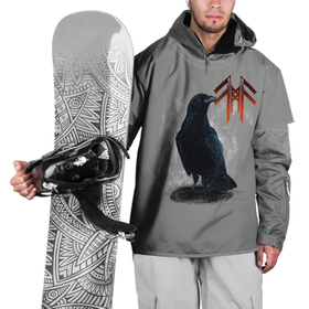 Накидка на куртку 3D с принтом Ворон с руной в Тюмени, 100% полиэстер |  | Тематика изображения на принте: ворон | готика | кельтский | птица | руна