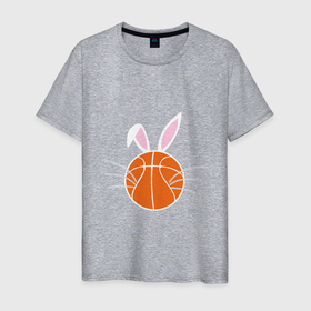 Мужская футболка хлопок с принтом Basketball Bunny в Новосибирске, 100% хлопок | прямой крой, круглый вырез горловины, длина до линии бедер, слегка спущенное плечо. | basketball | bunny | game | nba | rabbit | sport | баскетбол | баскетболист | животные | заяц | игра | кролик | мяч | нба | спорт | спортсмен