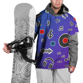 Накидка на куртку 3D с принтом Музыкальный паттерн в Тюмени, 100% полиэстер |  | 90ые | винил | для музыкантов | звук | мелодия | музыка | музыкальный | наушники | нота | ноты | паттерн | пластинка | фон