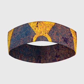 Повязка на голову 3D с принтом Радиактивно в Кировске,  |  | желтый | знак | опасность | радиация | ядерный