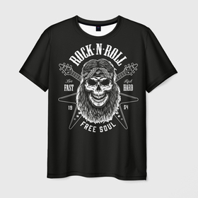Мужская футболка 3D с принтом Free Soul в Новосибирске, 100% полиэфир | прямой крой, круглый вырез горловины, длина до линии бедер | hardcore | skull | анархия | музыка | рок | свобода | череп | черная