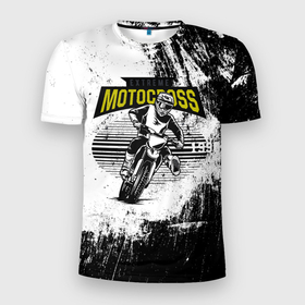 Мужская футболка 3D Slim с принтом Motocross  Мотокросс в Тюмени, 100% полиэстер с улучшенными характеристиками | приталенный силуэт, круглая горловина, широкие плечи, сужается к линии бедра | motocross | мото | мото спорт | мотокросс | мотоцикл | мотоциклист