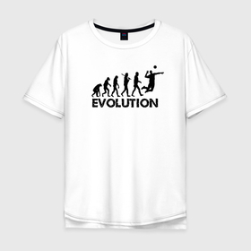 Мужская футболка хлопок Oversize с принтом Эволюция Волейбол в Тюмени, 100% хлопок | свободный крой, круглый ворот, “спинка” длиннее передней части | volleyball | волейбол | волейболист | волейбольный | вфв | мяч | пляжный волейбол | спорт