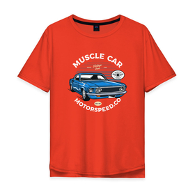 Мужская футболка хлопок Oversize с принтом Синий  ретро автомобиль в Белгороде, 100% хлопок | свободный крой, круглый ворот, “спинка” длиннее передней части | авто | классика | ретро | ретро автомобиль | старая машина | тачка
