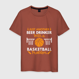 Мужская футболка хлопок с принтом Beer  Basket в Новосибирске, 100% хлопок | прямой крой, круглый вырез горловины, длина до линии бедер, слегка спущенное плечо. | basketball | beer | game | nba | sport | баскетбол | баскетболист | игра | мяч | нба | спорт | спортсмен