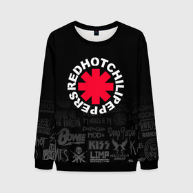 Мужской свитшот 3D с принтом Red Hot Chili Peppers Логотипы рок групп в Курске, 100% полиэстер с мягким внутренним слоем | круглый вырез горловины, мягкая резинка на манжетах и поясе, свободная посадка по фигуре | chili | hot | music | peppers | red hot chili peppers | rock | музыка | ред хот чили пеперс | рок