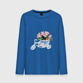 Мужской лонгслив хлопок с принтом Велосипед с корзиной цветов в Екатеринбурге, 100% хлопок |  | Тематика изображения на принте: велосипед | велосипед с цветами | весенний букет | весна | корзина цвтов | розы | цветы
