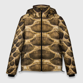 Мужская зимняя куртка 3D с принтом Snake Skin   Pattern в Тюмени, верх — 100% полиэстер; подкладка — 100% полиэстер; утеплитель — 100% полиэстер | длина ниже бедра, свободный силуэт Оверсайз. Есть воротник-стойка, отстегивающийся капюшон и ветрозащитная планка. 

Боковые карманы с листочкой на кнопках и внутренний карман на молнии. | Тематика изображения на принте: fashion | pattern | skin | snake | змея | кожа | мода | узор