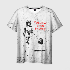 Мужская футболка 3D с принтом BANKSY | БЭНКСИ следуй за своим сердцем в Екатеринбурге, 100% полиэфир | прямой крой, круглый вырез горловины, длина до линии бедер | banksy | арт | бенкси | бэнкси | граффити | девочка | картина | роберт | робин бэнкс | робин ганнингхем | сердце | следуй за своим сердцем | стрит арт | творчество | художник