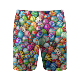 Мужские шорты спортивные с принтом Пасхальные крашеные яйца в Тюмени,  |  | Тематика изображения на принте: easter | весна | крашеные | пасха | паттерн | яйца | яйцо