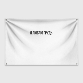 Флаг-баннер с принтом Я люблю грудь в Петрозаводске, 100% полиэстер | размер 67 х 109 см, плотность ткани — 95 г/м2; по краям флага есть четыре люверса для крепления | 