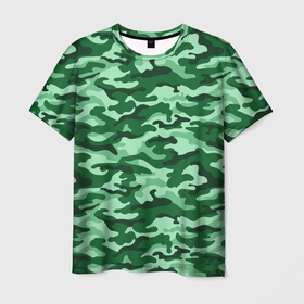 Мужская футболка 3D с принтом Зеленый монохромный камуфляж в Екатеринбурге, 100% полиэфир | прямой крой, круглый вырез горловины, длина до линии бедер | camouflage | military | армия | боец | ввс | вдв | вмф | военный камуфляж | воин | война | гру | десантник | дшб | камуфляж | кгб | маскировка | масхалат | мвд | милитари | мчс | омон | охота | охрана | патриот | пво