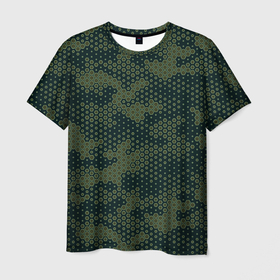 Мужская футболка 3D с принтом Абстрактный геометрический зеленый камуфляж , 100% полиэфир | прямой крой, круглый вырез горловины, длина до линии бедер | 23 февраля | camouflage | military | абстракция | армия | боец | военный камуфляж | воин | война | геометрия | день защитника отечества | камуфляж | маскировка | масхалат | математика | милитари | охота | охрана