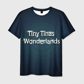 Мужская футболка 3D с принтом Tiny Tinas Wonderlands буквы хром на темном фоне в Екатеринбурге, 100% полиэфир | прямой крой, круглый вырез горловины, длина до линии бедер | borderlands | tiny tinas | tiny tinas wonderlands | wonderlands | блеск | блестящий | буквы | земля чудес | игра | игрок | ком | компьютерные игры | надпись | название игры | персонаж | серебро | серия borderlands | сия