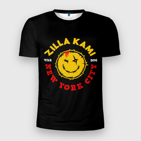 Мужская футболка 3D Slim с принтом ZillaKami x SosMula City Morgue New York City , 100% полиэстер с улучшенными характеристиками | приталенный силуэт, круглая горловина, широкие плечи, сужается к линии бедра | city | citymorgue | morgue | sos mula | sosmula | zilla kami | zillakami | модные | нью йорк | хайп | шмот