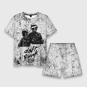 Мужской костюм с шортами 3D с принтом Daft Punk B W в Тюмени,  |  | Тематика изображения на принте: daft punk | daftpunk | disco | дафт панк | дафтпанк | диско | музыка | синтипоп | хаус | электро