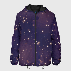 Мужская куртка 3D с принтом Звездное ночное небо. Галактика. Космос. в Новосибирске, ткань верха — 100% полиэстер, подклад — флис | прямой крой, подол и капюшон оформлены резинкой с фиксаторами, два кармана без застежек по бокам, один большой потайной карман на груди. Карман на груди застегивается на липучку | блестки | вселенная | галактика | день космонавтики | желтый | звездное небо | звезды | звезды в космосе | звезды на небе | золото | золотой | космические просторы | космос | ночное небо | ночь | свет