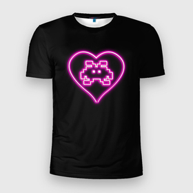Мужская футболка 3D Slim с принтом Пиксельная фея в сердечке | Неон в Екатеринбурге, 100% полиэстер с улучшенными характеристиками | приталенный силуэт, круглая горловина, широкие плечи, сужается к линии бедра | Тематика изображения на принте: fairy | heart | in | love | neon | pixel | pixels | pixie | retro | valentine | автоматы | в | валентинка | детство | игровые | любовь | неон | неоновая | неоновое | пиксели | пиксельная | пикси | ретро | сердечке | сердце | фея
