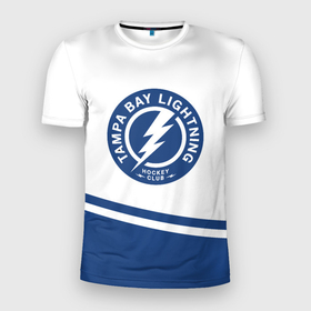 Мужская футболка 3D Slim с принтом Tampa Bay Lightning NHL в Санкт-Петербурге, 100% полиэстер с улучшенными характеристиками | приталенный силуэт, круглая горловина, широкие плечи, сужается к линии бедра | hockey | lightning | nhl | tampa bay | tampa bay lightning | usa | лайтнинг | нхл | спорт | сша | тампа бэй | тампа бэй лайтнинг | хоккей | шайба