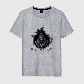 Мужская футболка хлопок с принтом Elden Ring   Knight в Екатеринбурге, 100% хлопок | прямой крой, круглый вырез горловины, длина до линии бедер, слегка спущенное плечо. | dark souls | elden ring | game | knight | гик | дарк солс | игра | рыцарь | элден ринг