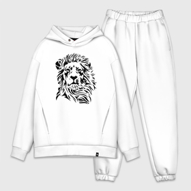 Мужской костюм хлопок OVERSIZE с принтом Lion   Graphics в Тюмени,  |  | beast | graphics | lion | mane | muzzle | predator | графика | грива | зверь | лев | хищник