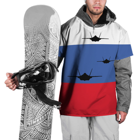 Накидка на куртку 3D с принтом Триколор с самолетами , 100% полиэстер |  | раша | российский флаг | россия | рф | самолеты | триколор | федерация | флаг