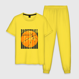Мужская пижама хлопок с принтом Basket Style в Екатеринбурге, 100% хлопок | брюки и футболка прямого кроя, без карманов, на брюках мягкая резинка на поясе и по низу штанин
 | Тематика изображения на принте: basketball | game | nba | sport | баскетбол | баскетболист | игра | мяч | нба | спорт | спортсмен