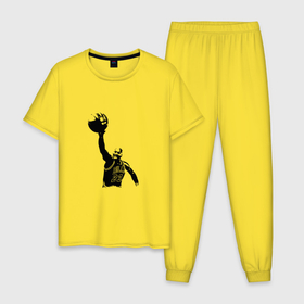 Мужская пижама хлопок с принтом Jordan   Dunk , 100% хлопок | брюки и футболка прямого кроя, без карманов, на брюках мягкая резинка на поясе и по низу штанин
 | basketball | chicago bulls | game | jordan | michael jordan | nba | sport | баскетбол | баскетболист | игра | майкл джордан | мяч | нба | спорт | спортсмен | чикаго буллс