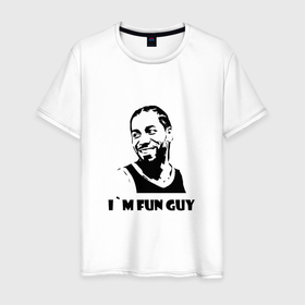 Мужская футболка хлопок с принтом Fun guy Леонард Кавай в Петрозаводске, 100% хлопок | прямой крой, круглый вырез горловины, длина до линии бедер, слегка спущенное плечо. | 