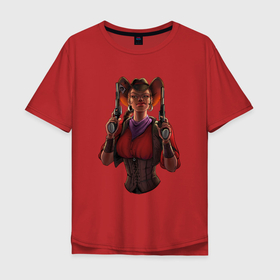 Мужская футболка хлопок Oversize с принтом Девочка ковбой в Екатеринбурге, 100% хлопок | свободный крой, круглый ворот, “спинка” длиннее передней части | арт | бандит | девушка | иллюстрация | пистолеты | шляпа