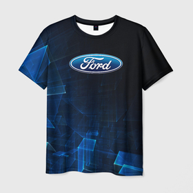 Мужская футболка 3D с принтом ford   форд   abstraction в Петрозаводске, 100% полиэфир | прямой крой, круглый вырез горловины, длина до линии бедер | 2020 | auto | ford | sport | авто | автомобиль | автомобильные | бренд | додж | марка | машины | спорт | форд