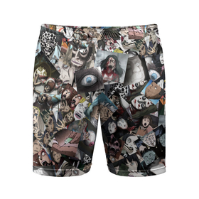 Мужские шорты спортивные с принтом Ito Junji Collection в Белгороде,  |  | anime | ito junji | itou | manga | аниме | дзюндзи ито | коллаж | манга | паттерн | ужасы | хоррор