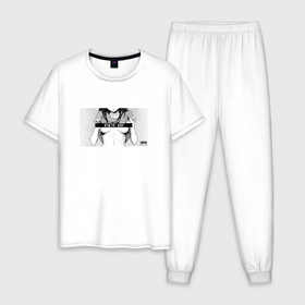 Мужская пижама хлопок с принтом Hentai Man tee в Екатеринбурге, 100% хлопок | брюки и футболка прямого кроя, без карманов, на брюках мягкая резинка на поясе и по низу штанин
 | Тематика изображения на принте: 