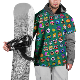Накидка на куртку 3D с принтом Значки на скины Бравл Старс   Brawl   Зеленый градиент   Пины в Тюмени, 100% полиэстер |  | brawl stars | бравл старс | значки | особые значки | пины | скины