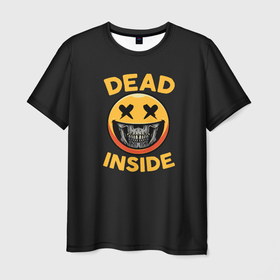 Мужская футболка 3D с принтом Дед Инсайд Смайл , 100% полиэфир | прямой крой, круглый вырез горловины, длина до линии бедер | dead | face | ghoul | inside | monster | skull | smile | true | zxc | внутри | гуль | дед | инсайд | лицо | мертвый | монстр | смайл | улыбка | череп | чудовище