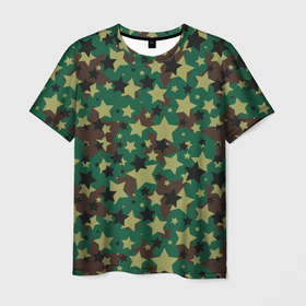 Мужская футболка 3D с принтом Звёзды (камуфляж) , 100% полиэфир | прямой крой, круглый вырез горловины, длина до линии бедер | abstraction | camouflage | military | абстракция | армия | боец | военный камуфляж | воин | война | звёздочки | камуфляж | маскировка | масхалат | милитари | охота | охрана | подарок мужчине | рыбалка | солдат