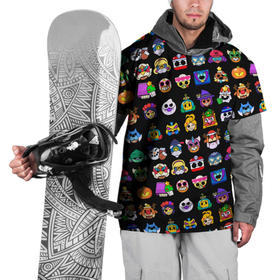 Накидка на куртку 3D с принтом Значки на скины Бравл Старс   Brawl   Черный   Пины в Тюмени, 100% полиэстер |  | brawl stars | бравл старс | значки | особые значки | пины | скины