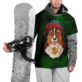 Накидка на куртку 3D с принтом Хип хоп   собачка в Екатеринбурге, 100% полиэстер |  | hip hop | rap | пес | рэп | рэпер | собака | собачка | хип хоп