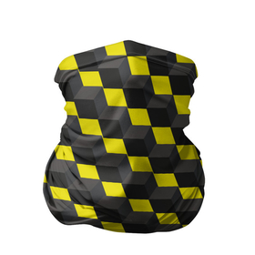 Бандана-труба 3D с принтом Я куб в Санкт-Петербурге, 100% полиэстер, ткань с особыми свойствами — Activecool | плотность 150‒180 г/м2; хорошо тянется, но сохраняет форму | желто черные кубы | кубики | кубы | черно желтые кубы | я куб