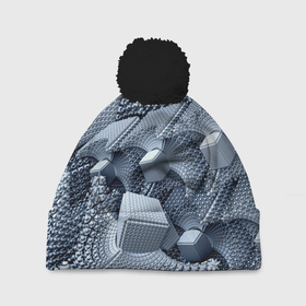 Шапка 3D c помпоном с принтом Vanguard pattern 2078   Abstraction в Тюмени, 100% полиэстер | универсальный размер, печать по всей поверхности изделия | abstraction | fashion | pattern | vanguard | абстракция | авангард | мода | узор