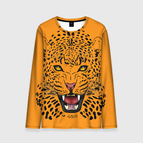 Мужской лонгслив 3D с принтом Leopard | Леопард в Петрозаводске, 100% полиэстер | длинные рукава, круглый вырез горловины, полуприлегающий силуэт | leopard | большие кошки | жищник | кошки | леопард | охота