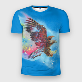 Мужская футболка 3D Slim с принтом Eagle | Полет Орла в Петрозаводске, 100% полиэстер с улучшенными характеристиками | приталенный силуэт, круглая горловина, широкие плечи, сужается к линии бедра | eagle | арты | иллюстрация | орел | полет | птицы | рисунки