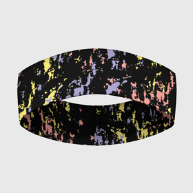 Повязка на голову 3D с принтом цветная абстракция брызгами в Санкт-Петербурге,  |  | абстракция | брызги | гармония | желтый | коралловый | настроение | пятна | розовый | синий | сиреневый | цвета | черный фон | яркий