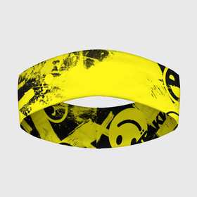 Повязка на голову 3D с принтом Черно желтый беспредел в Тюмени,  |  | граундж | желтый | надписи | пестрый | черный