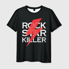 Мужская футболка 3D с принтом ROCK STAR KILLER в Екатеринбурге, 100% полиэфир | прямой крой, круглый вырез горловины, длина до линии бедер | Тематика изображения на принте: anarchy | garage | hard rock | metal | music | punk rock | punks not dead | rock music | rocker | rocknroll | анархия | гаражный рок | гитара | гранж | металл | музыка | панк рок | рок музыка | рок н ролл | рокер | трэш метал | тяжелый рок | хард рок