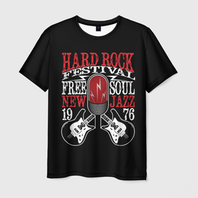 Мужская футболка 3D с принтом HARD ROCK FESTIVAL в Екатеринбурге, 100% полиэфир | прямой крой, круглый вырез горловины, длина до линии бедер | anarchy | garage | hard rock | metal | music | punk rock | punks not dead | rock music | rocker | rocknroll | анархия | гаражный рок | гитара | гранж | металл | музыка | панк рок | рок музыка | рок н ролл | рокер | трэш метал | тяжелый рок | хард рок